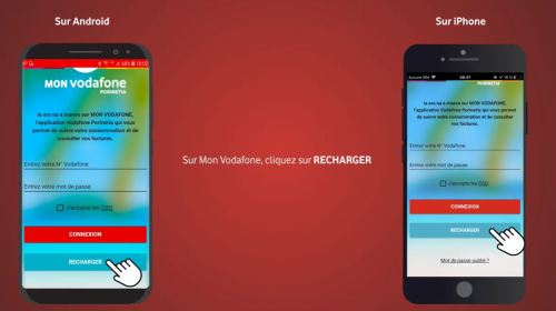 Aperçu du tutoriel Recharger depuis Mon Vodafone